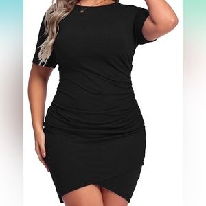 🌸women’s plus black bodycon dress size 18